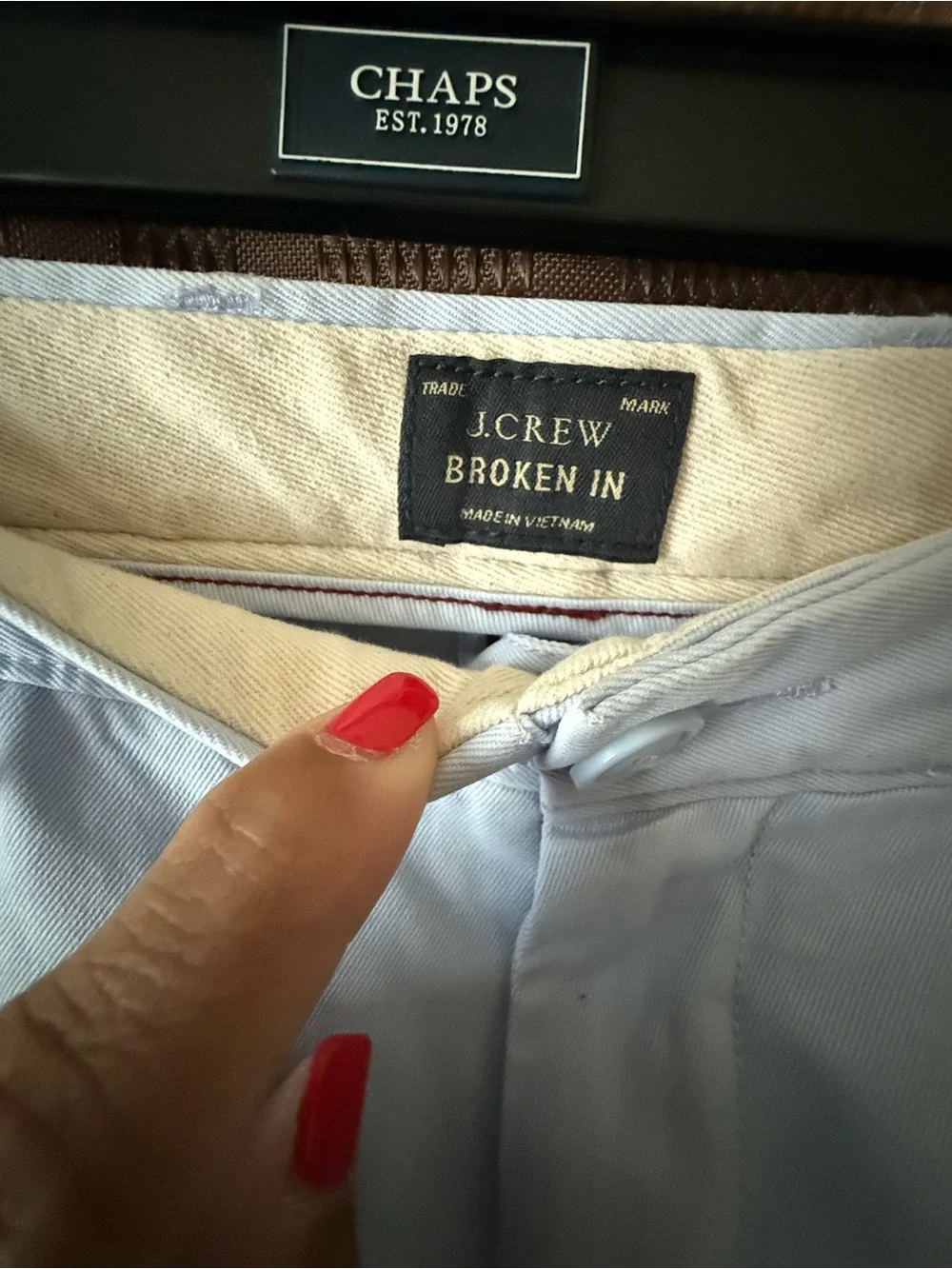J. Crew Broken In Urban Slim Light Blue Men's Chinos W34 L32